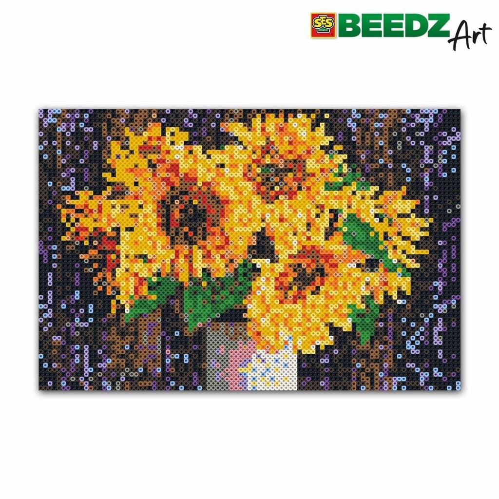 Ses Creative Beedz Art Strijkkralen Zonnebloemen 30X45.5 Cm 7000 Stuks