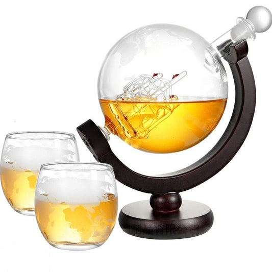 Ceruzo Whiskey Karaf - Globe Decanter - Incl. 2 Glazen