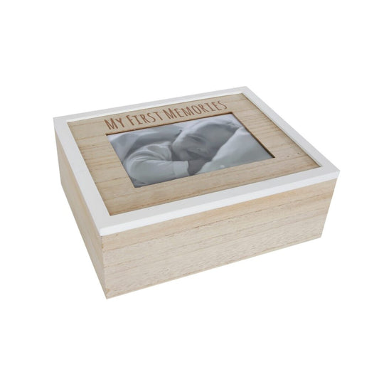 Overige Merken My First Memories Houten Opbergbox 24X19X9 Cm Naturel/Wit