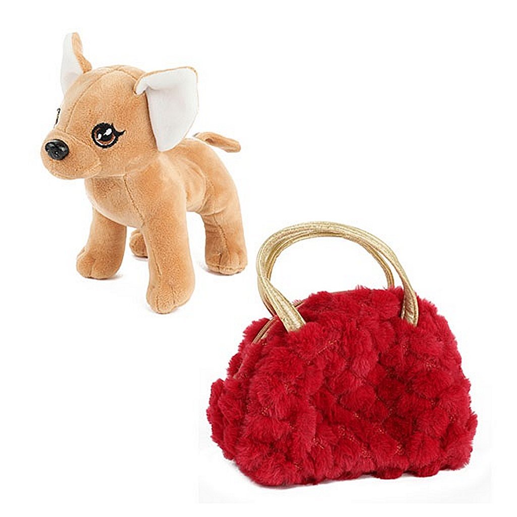 Toi-Toys Pluchen Chihuahua Hond In Blingbling Handtas