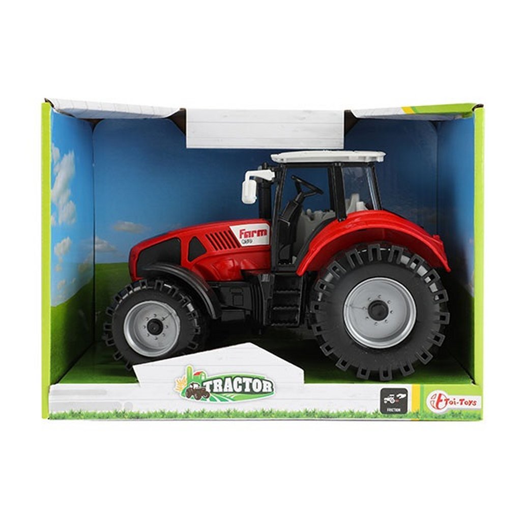 Tractor Tractor Met Frictie 19 Cm Rood/Zwart