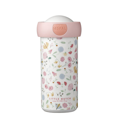 Mepal Campus Schoolbeker Little Dutch Flowers And Butterflies 300 Ml Roze/Wit