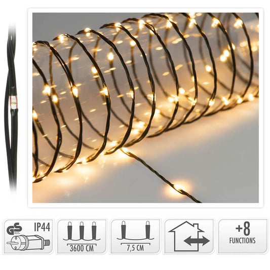 Led Verlichting 480 Led - 36 Meter - Extra Warm Wit - Voor Binnen En Buiten - 8 Lichtfuncties - Soft Wire