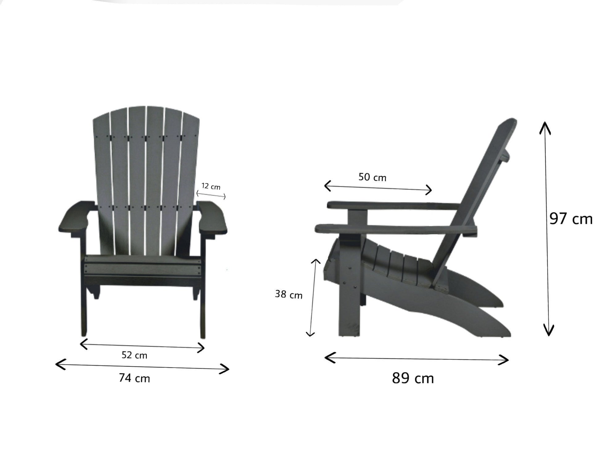 The Outsider Milan Loungestoel Adirondack Polywood Grijs