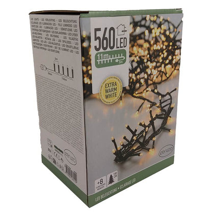 Ceruzo Micro Cluster - 560 Led - 11 Meter - 8 Lichtfuncties + Geheugen - Extra Warm Wit