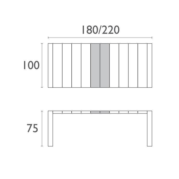 Siesta Vegas Uitschuifbare Tuintafel Medium 180/220 Cm Wit