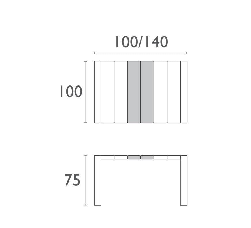 Siesta Vegas Uitschuifbare Tuintafel Small 100/140 Cm Wit