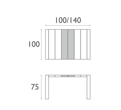 Siesta Vegas Uitschuifbare Tuintafel Small 100/140 Cm Wit